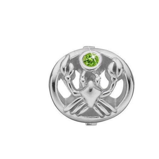 Krebsen stjernetegns charm i sølv med peridot fra Christina Jewelry & Watches